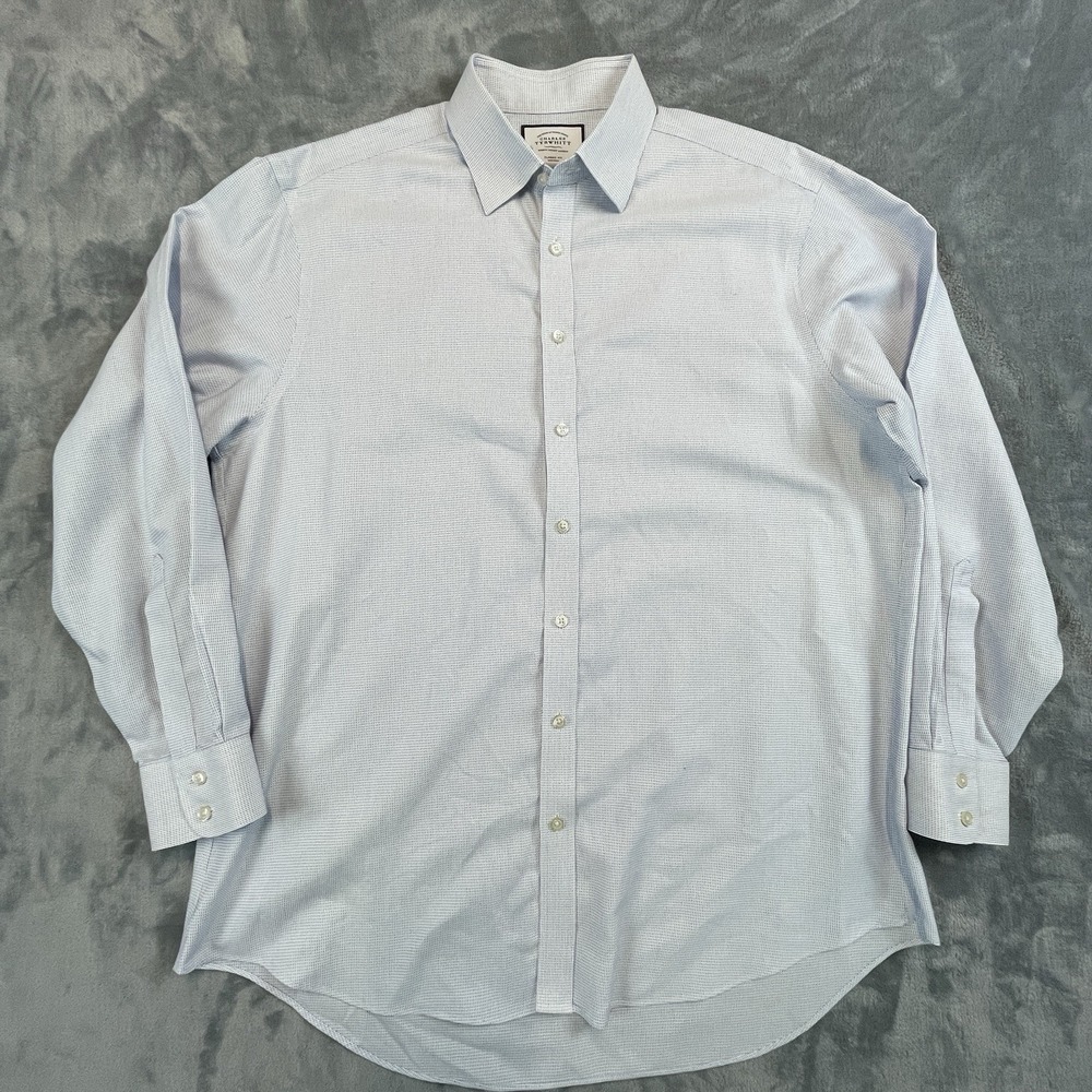Charles Tyrwhitt Classic Fit non-iron dress shirt mens size 17 / 35